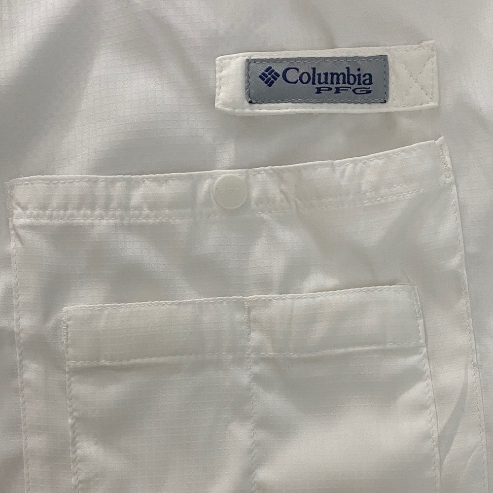 Columbia PFG Performance Fishing Gear White Casual Button Down Shirt Long Sleeve - Picture 6 of 13